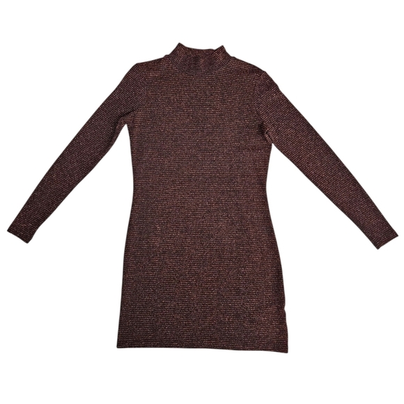 Rebecca Minkoff Phoebe Striped Metallic Long Sleeve Dress In Red And Black Sz Sm - Picture 6 of 10